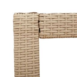 Berkfield Home Garden Side Table with Wooden Top Beige 60x40x75 cm Poly Rattan - Size: 60 x 40 x 75 cm - thumbnail 9