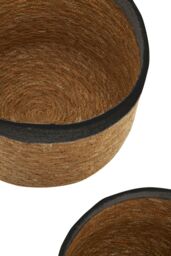 Orsina Lidi Set Of Three Natural & Black Baskets - thumbnail 5