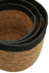 Orsina Lidi Set Of Three Natural & Black Baskets - thumbnail 3