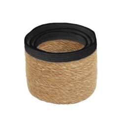 Orsina Lidi Set Of Three Natural & Black Baskets - thumbnail 2