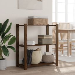 Berkfield Home 3-Tier Storage Rack Brown 80x38x90 cm Solid Wood Pine - Size: 80 x 38 x 90 cm