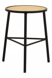Seating Rattan Seat Stool, Sturdy And Stable Kitchen Stool, Versatile And Durable Modern Metal Bar Stool