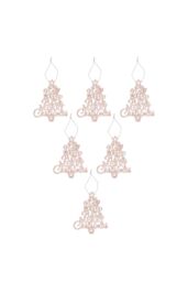 VFM e-Store Christmas Tree Decoration Hanging Glitter Trees 6 Champagne in Ivory - thumbnail 1