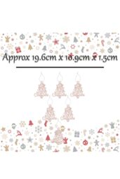 VFM e-Store Christmas Tree Decoration Hanging Glitter Trees 6 Champagne in Ivory - thumbnail 2