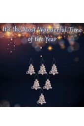 VFM e-Store Christmas Tree Decoration Hanging Glitter Trees 6 Champagne in Ivory - thumbnail 3
