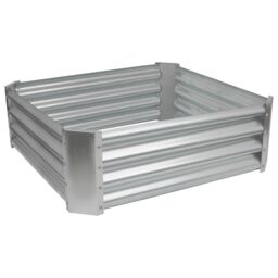 Harbour Housewares Raised Garden Beds - 2x Square Bottomless Galvanised Steel Planter 90 x 90cm in Silver - Size: 90 x 90 cm - thumbnail 6