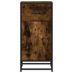 Berkfield Home Sideboard Smoked Oak 35.5x35x76 cm Engineered Wood & Metal in Brown - thumbnail 4