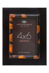 Orsina Roma 4 x 6 Inch Tortoise Shell Photo Frame in Black - thumbnail 1