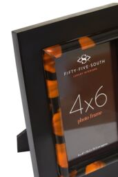 Orsina Roma 4 x 6 Inch Tortoise Shell Photo Frame in Black - thumbnail 4