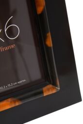 Orsina Roma 4 x 6 Inch Tortoise Shell Photo Frame in Black - thumbnail 3