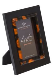 Orsina Roma 4 x 6 Inch Tortoise Shell Photo Frame in Black - thumbnail 2