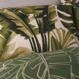 OHS Tropical Duvet Cover Set Leaves Reversible Soft Bedding Quilt in Green - Size: Super King - thumbnail 3