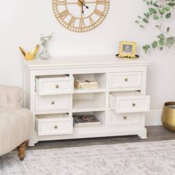 Melody Maison Large Ivory Wooden Sideboard Cabinet - Daventry Ivory Range - thumbnail 2