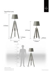 Orsina Adjustable Floor Lamp with Chrome Accents, Natural Grey Wooden Tripod Legs, Contemporary Fabric Shade - thumbnail 4