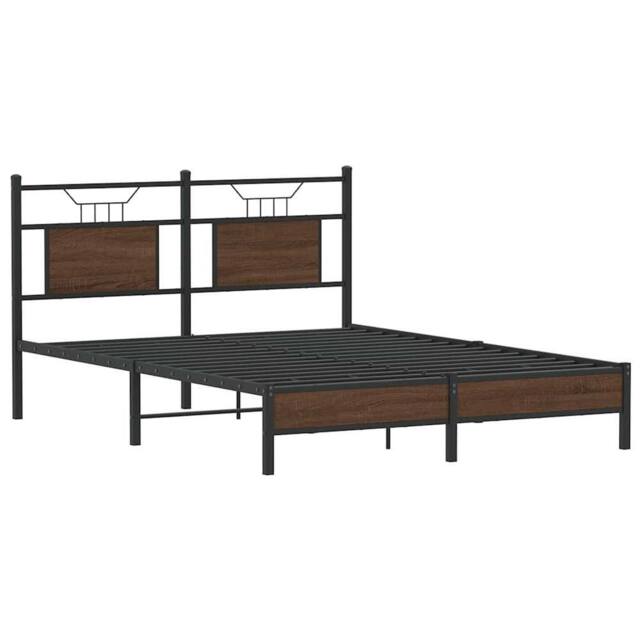 Berkfield Home Decorative Bed Frame Frame Brown Oak 150x200 cm King Size Wood - image 1
