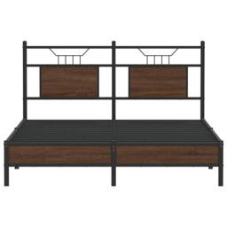 Berkfield Home Decorative Bed Frame Frame Brown Oak 150x200 cm King Size Wood - thumbnail 6