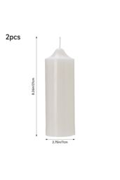 Living and Home 2Pcs White Taper Candles Paraffin Wax Candle with Pointed Tip for Dinner or Decor - thumbnail 4
