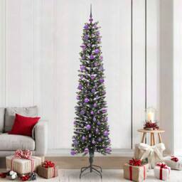 Berkfield Home Artificial Christmas Tree with 300 LEDs Green 58 x 58 x 240 cm - thumbnail 1