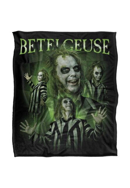 Warner Brothers Beetlejuice 50x60 Homage Silky Touch Super Soft Throw Blanket in White - image 1