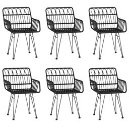 Berkfield Home Beautiful 7 Piece Garden Dining Set Black Poly Rattan - thumbnail 4