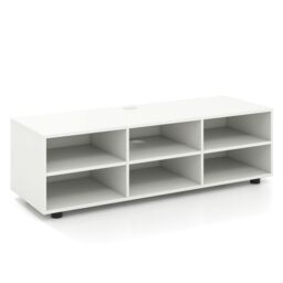 Costway TV Stand for TVs up to 55 Inches Wooden 6 Storage Compartments TV Cabinet Table in White
