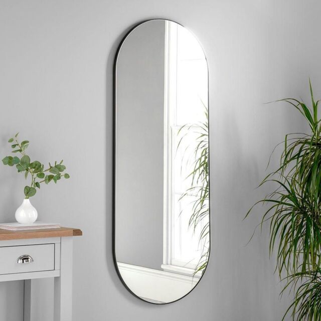 Yearn Mirrors Large Full Length Black Curved Mirror 150x60cm - Size: 150x60 cm - image 1