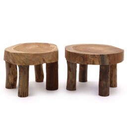 KDMD Med Teak Pad Display - 27x15cm - (Set of 2) in Brown - Size: 27x15 cm