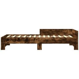 Berkfield Home Bed Frame without Mattress Smoked Oak 100x200 cm Engineered Wood in Brown - thumbnail 4
