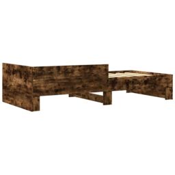 Berkfield Home Bed Frame without Mattress Smoked Oak 100x200 cm Engineered Wood in Brown - thumbnail 6