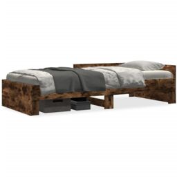 Berkfield Home Bed Frame without Mattress Smoked Oak 100x200 cm Engineered Wood in Brown - thumbnail 2