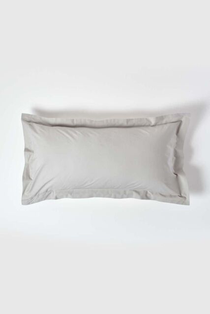 Homescapes Egyptian Cotton Oxford Pillowcase 200 TC, King Size in Silver - image 1