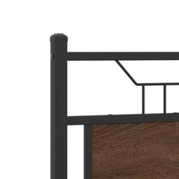 Berkfield Home Decorative Bed Frame without Mattress Brown Oak 120x200 cm Engine - Size: Small Double - thumbnail 9