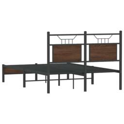 Berkfield Home Decorative Bed Frame without Mattress Brown Oak 120x200 cm Engine - Size: Small Double - thumbnail 8