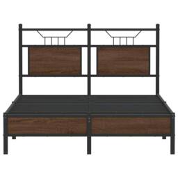 Berkfield Home Decorative Bed Frame without Mattress Brown Oak 120x200 cm Engine - Size: Small Double - thumbnail 6