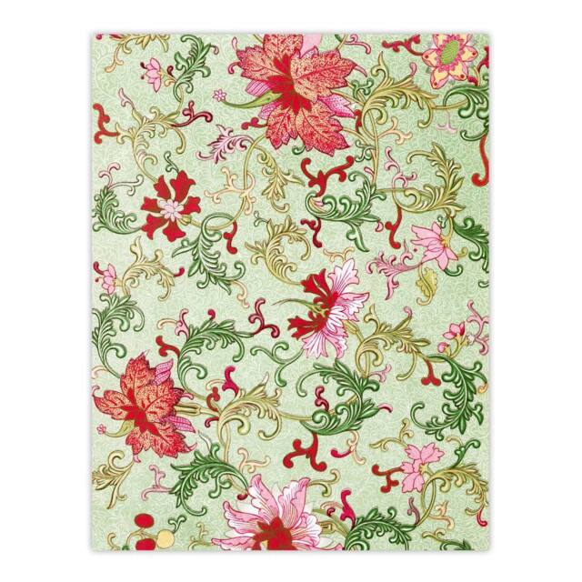 "Artery8 Owen Jones Art Nouveau Pink Flower Pattern Wall Art Print in Green - Size: W12"" x H16""" - image 1