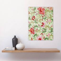 "Artery8 Owen Jones Art Nouveau Pink Flower Pattern Wall Art Print in Green - Size: W12"" x H16""" - thumbnail 4
