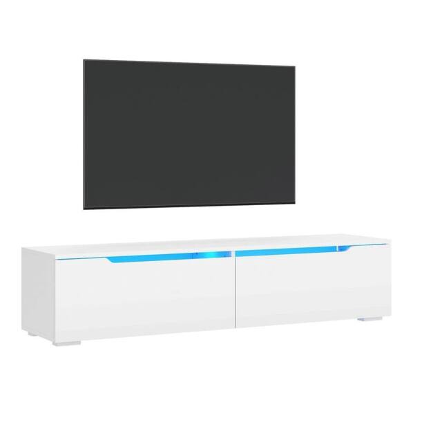 FORGEVIO TV Stand Unit Cabinet High Gloss White Wall Mounted Storage Door - image 1
