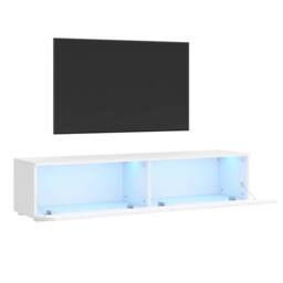 FORGEVIO TV Stand Unit Cabinet High Gloss White Wall Mounted Storage Door - thumbnail 3