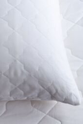 Soak&Sleep Quilted Cotton Pillow Protector Pair in White - Size: Standard Pillow Case - thumbnail 1