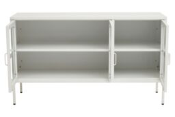 Orsina Adjustable Three Door White Metal Sideboard, IndustrialMid Century Sideboard, Versatile Modern Sideboard - thumbnail 2