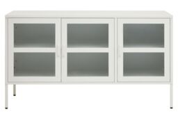 Orsina Adjustable Three Door White Metal Sideboard, IndustrialMid Century Sideboard, Versatile Modern Sideboard - thumbnail 6