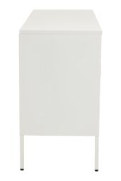 Orsina Adjustable Three Door White Metal Sideboard, IndustrialMid Century Sideboard, Versatile Modern Sideboard - thumbnail 4