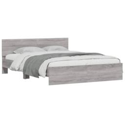 Berkfield Home Bed Frame with Headboard & LED Grey Sonoma 150x200 cm King Size - thumbnail 5