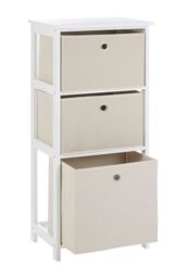 Orsina Nordic Style 3 Grey Fabric Drawers Cabinet, Compact Design Display Cabinet, Spacious Side Cabinet For Bedroom in Natural - thumbnail 5