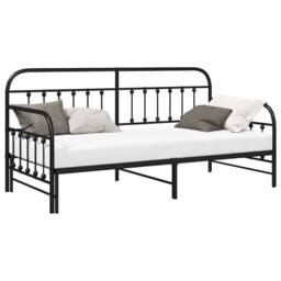 Berkfield Home Daybed Frame with Trundle Black 90x200 cm Steel - thumbnail 3