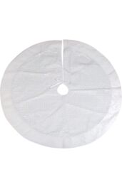 VFM e-Store Christmas Sequin Plush Tree Skirt in White - thumbnail 1