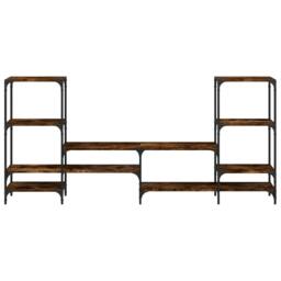 Berkfield Home TV Cabinet Smoked Oak 206.5x28.5x95 cm Engineered Wood in Brown - thumbnail 5