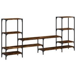 Berkfield Home TV Cabinet Smoked Oak 206.5x28.5x95 cm Engineered Wood in Brown - thumbnail 1