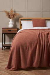BHS Teddy Bear Fleece Throw in Red - Size: Small