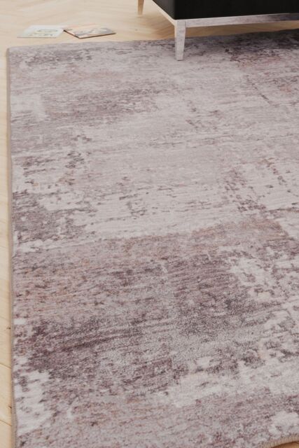 Kukoon Distressed Grey Soft Washable & Liquid Repellent Living Room Area Rug in Taupe - Size: 80 cm x 300 cm - image 1